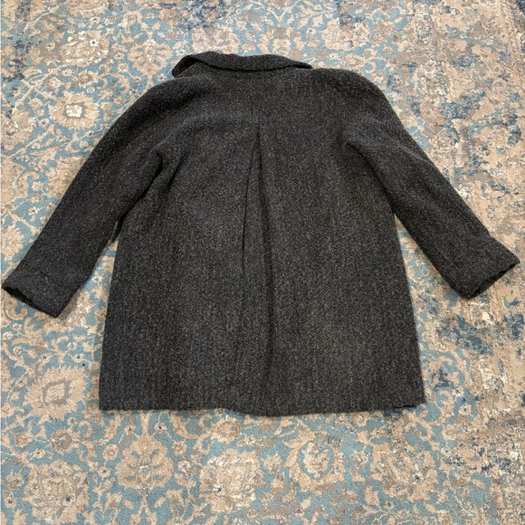 Vintage Sandro Wool Double Breasted Tailored Pea Coat Size 16 - Picture 3 of 5